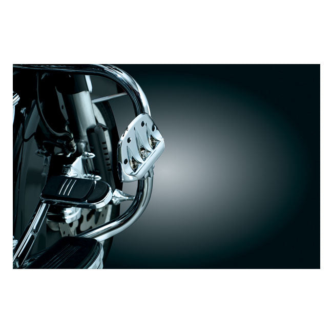 Kuryakyn, Premium mini floorboard set. Chrome — All traditional H-D male mount. (Excl. rider/passenger on: 18-24 Softails; 20-21 Livewire; 15-20 XG; 10-21 XL1200X/XS; 11-20 XL1200C; 12-16 XL1200V)