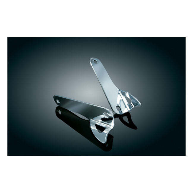 Kuryakyn, Front fork custom tie-down brackets. Chrome — 06-13 FLHX; 04-05 FLHTCSE; 06-13 FLHTCUSE; 10-12 FLHXSE (NU)