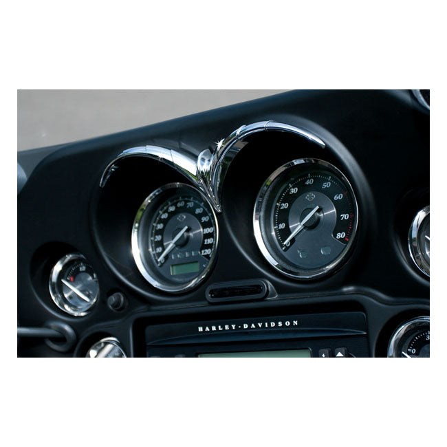 Kuryakyn, Speedo & tach brow. Chrome
