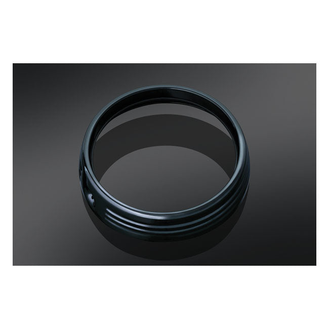 Kuryakyn, 7" headlamp trim ring. Gloss black — 14-25 FLT/Touring; Trikes with 7" headlamp