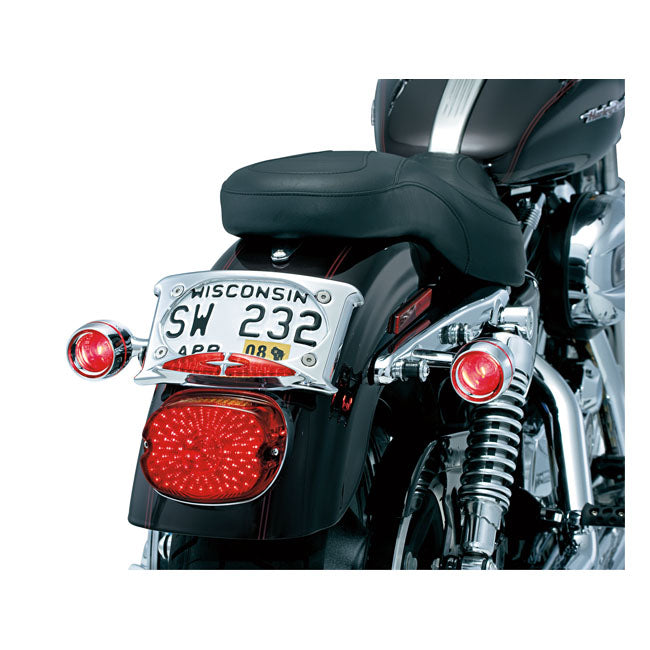 Kuryakyn, Turn signal recessed trim rings & lens kit. Chrome — 00-24 H-D with bullet turn signals with pop-off lens (excl. V-Rod; Street and models with dual taillight/turn signal setup) (NU)