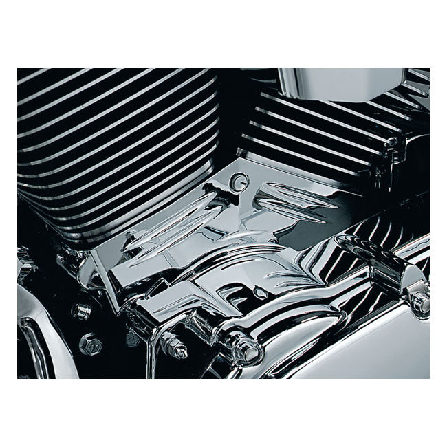 Kuryakyn, Cylinder base cover. Chrome — 99-06 FLT/Touring; 00-06 Softail; 99-05 Dyna with forward controls (NU)