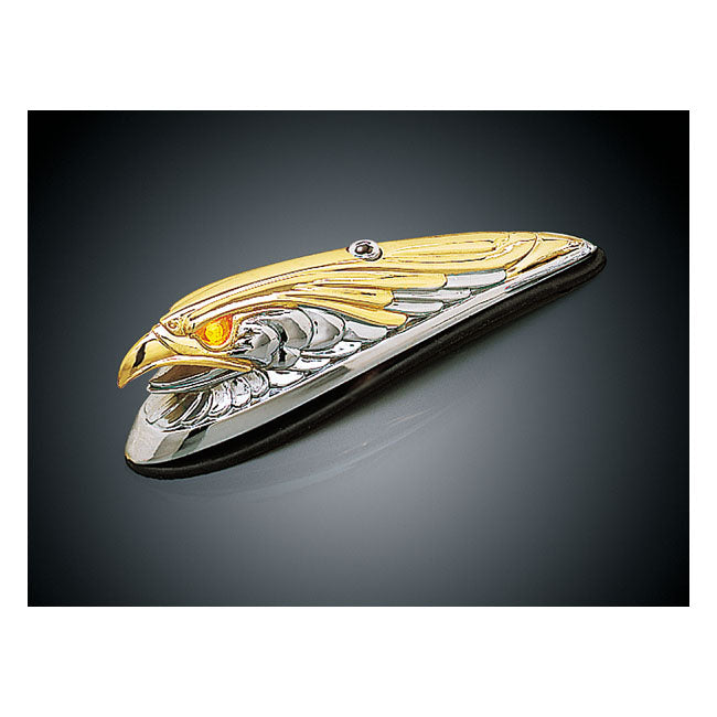 Kuryakyn, Eagle head front fender ornament. Chrome/gold