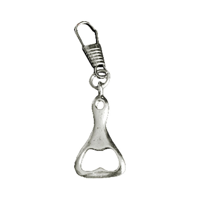 Bottle opener zipper pull