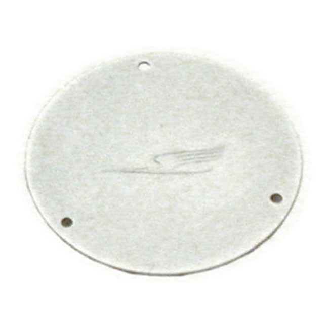 Paughco, derby cover. Chrome. Bird embossed — 65-98 Big Twin (NU)