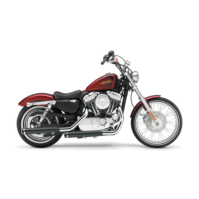 Cobra, 3" slip-on mufflers. Black — 04-13 XL Sportster (Excl. XL1200V Seventy Two) (NU)