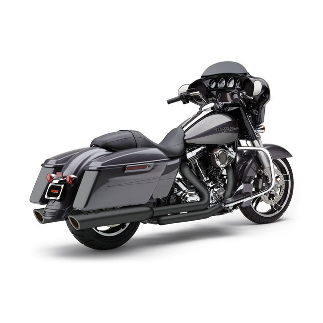 Cobra, 909 Twins 4" slip-on mufflers. Black — 95-16 FLT/Touring (NU)