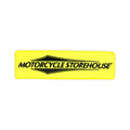 Motorcycle storehouse, logo patch. Yellow