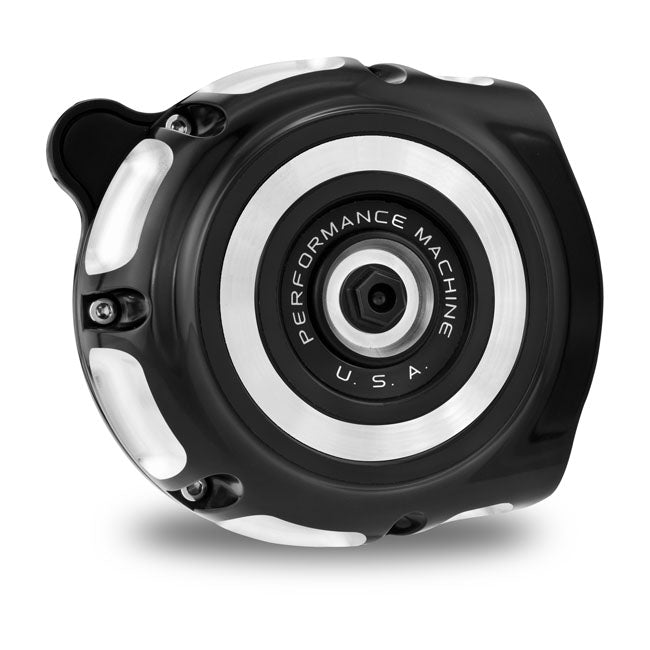 PM, ''vintage'' air cleaner kit. Black CC — CV carburetor: 93-06 Big Twin; Delphi inj.: 04-17 Dyna (Excl. 2017 FXDLS; 01-15 Softail; 02-07 FLT/Touring; FLT/Touring (NU)