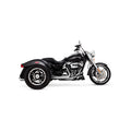 Vance & Hines, 4" Twin Slash Round slip-on mufflers. Chrome — 17-25 (NU) FLRT Freewheeler Trike; 23-26 FLTRT Road Glide 3 Trike. Requires disabling 2nd; down stream O2 sensor(s) of 20-up EU models