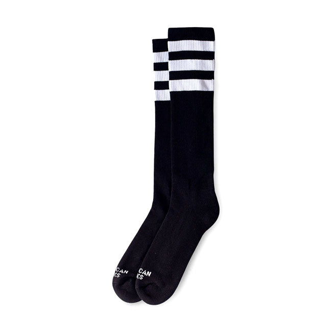 American Socks Black triple Knee High socks
