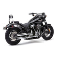 Cobra, 3" RPT Race Pro slip-on mufflers. Chrome — Softail: 18-20 FXBR/S Breakout; 18-20 FLSL Slim; 18-20 FLFB/S Fat Boy; 18-20 FXLR/S Lowrider; 18-20 FXBB Street Bob (excl. FLDE Deluxe; FLHC/S; FXDRS)