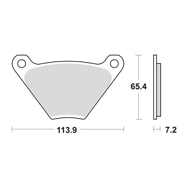 SBS, brake pads. Street Ceramic (organic) — Front: 1973 XL Sportster; FX; 72-84 FL. Rear: 73-80 FL; 73-83 FX (NU)