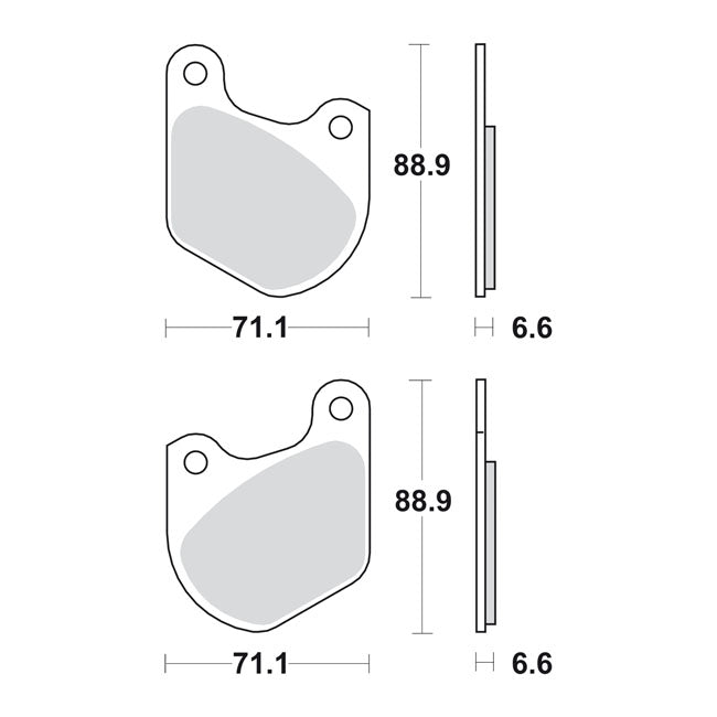 SBS, brake pads. Street Ceramic (organic) — Front: 80-83 FLT/Touring;  Rear: 79-81 XL Sportster.