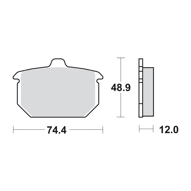 SBS brake pads street carbon tech — Rear: 82-E87 XL Sportster; FXR; FXST; 84-85 FX; 83-86 FXWG (NU)