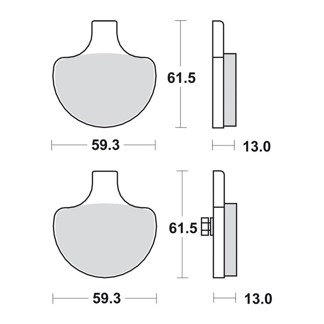 SBS, brake pads. Street Excel Sintered — Front: 84-99 Big Twin; TC; XL Sportster; L88-11 Springers (NU)