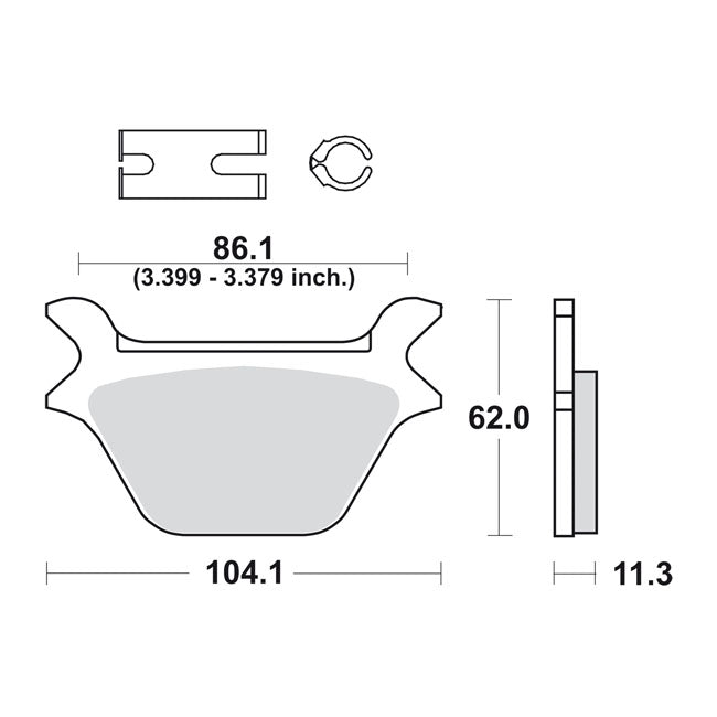 SBS brake pads, street ceramic — Rear: L87-99 Big Twin; Twin Cam; XL Sportster (excl. all FLT) (NU)