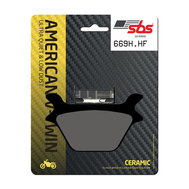 SBS brake pads, street ceramic — Rear: L87-99 Big Twin; Twin Cam; XL Sportster (excl. all FLT) (NU)