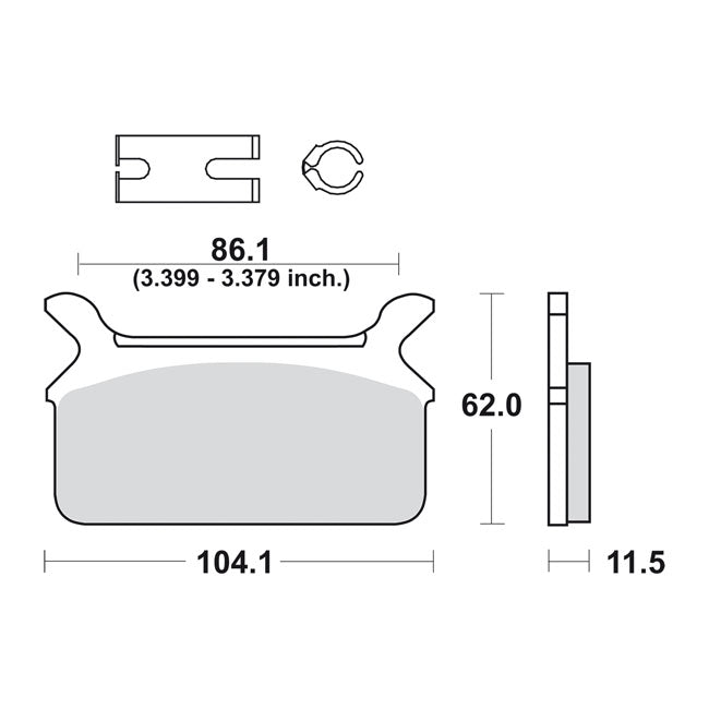 SBS brake pads, street ceramic — Rear: 86-99 FLT/Touring (NU)