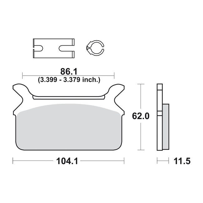 SBS brake pads street carbon tech — Rear: 86-99 FLT/Touring (NU)