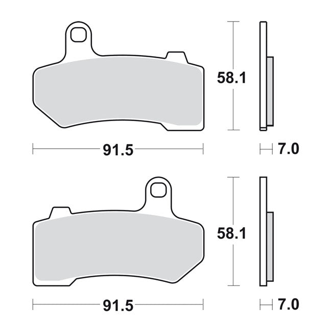 SBS, brake pads. Street Excel Sinter — Rear: 08-25 FLT/Touring (excl. Trikes): 06-17 (NU) V-Rod: Rear
