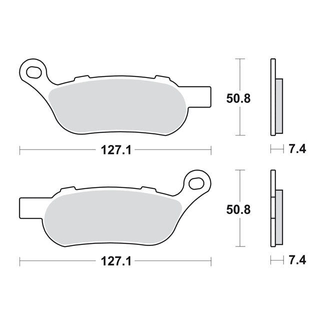 SBS, brake pads. Street Excel Sinter — Rear: 08-17 Softail; Dyna (NU)