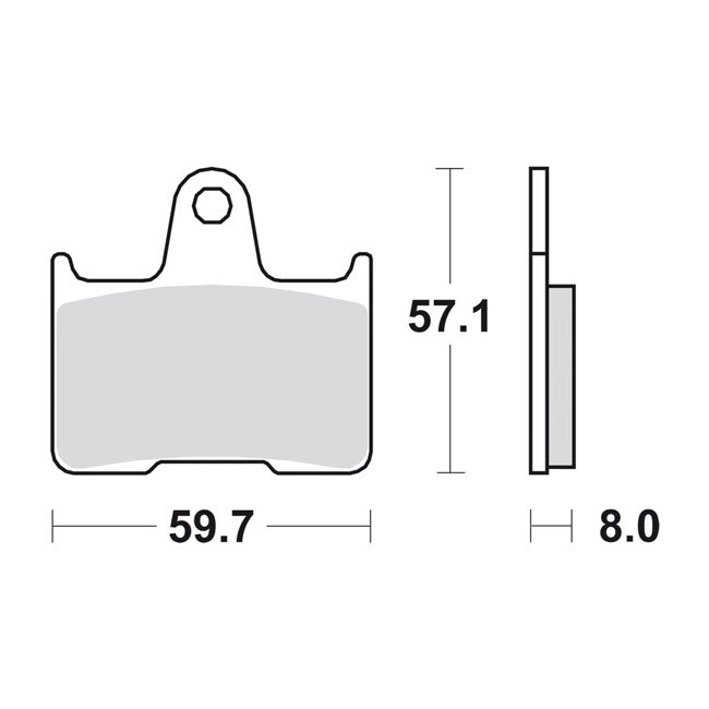 SBS, brake pads. Street Ceramic (organic) — Rear: 14-22 XL Sportster (NU)