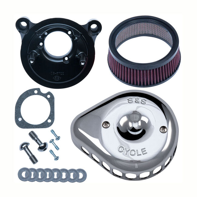 S&S Mini Teardrop Stealth air cleaner kit — 91-06 XL Sportster with CV carburetor (NU)