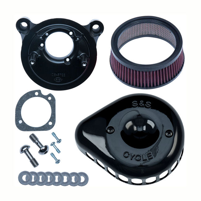 S&S Mini Teardrop Stealth air cleaner kit — 91-06 XL Sportster with CV carburetor (NU)