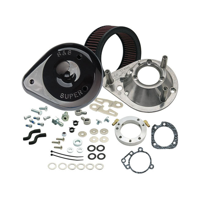 S&S, teardrop air cleaner assembly. Black