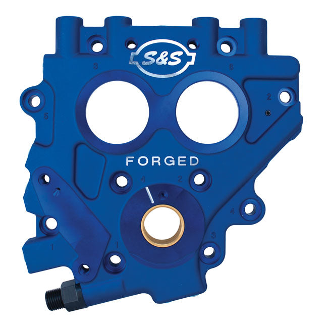 S&S, TC3 cam support plate kit for Twin Cam — 99-06 Twin Cam (Excl. 2006 Dyna) with S&S 565144 or OEM 06-17 style oil pump and 06-17 hydraulic chain tensioners (NU)