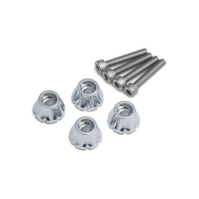 Kuryakyn, Decorative windshield screws — 15-23 (NU) FLTR Road Glides (excl. 2023 CVO models); 2024 (NU) FLTRK; 23-25 FLTRT Trike. With 15-24 style Sharknose fairing