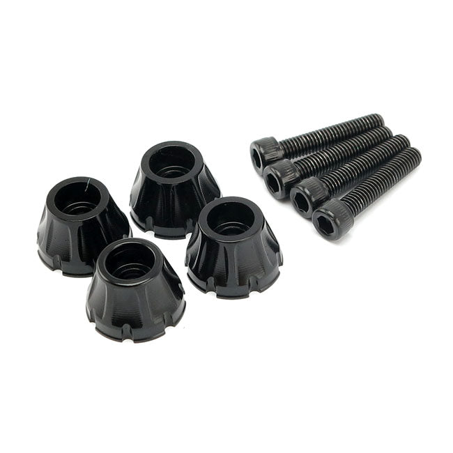 Kuryakyn, Decorative windshield screws — 15-23 (NU) FLTR Road Glides (excl. 2023 CVO models); 2024 (NU) FLTRK; 23-25 FLTRT Trike. With 15-24 style Sharknose fairing