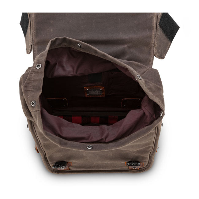 Burly Voyager throwover saddlebags dark oak