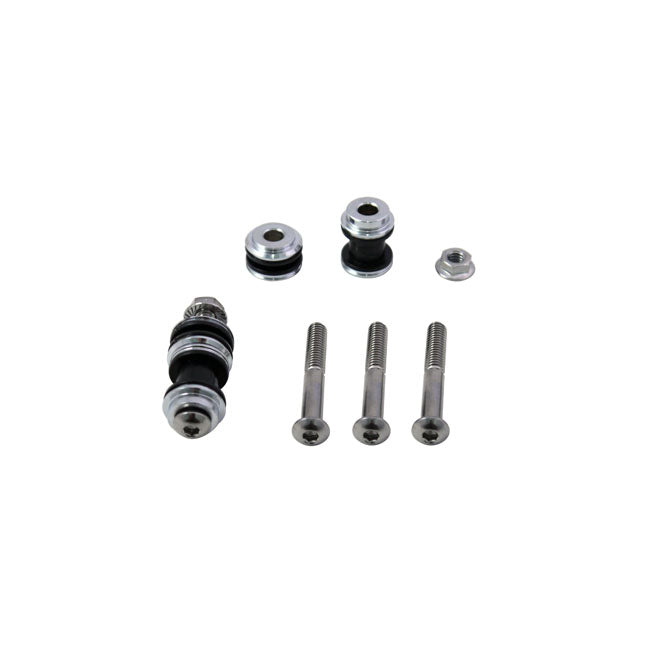 Docking hardware kit. Chrome — 04-22 XL Sportster (Excl. 16-20 XL1200CX). Without saddlebags. (NU)  Stock replacement for 14-19 (NU) XL1200T models.