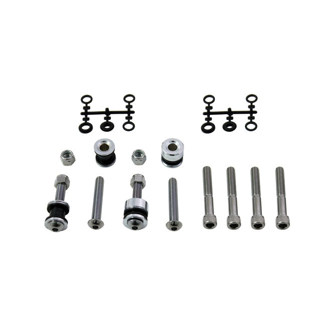 Docking hardware kit — 84-99 FXSTSB; FXSTS; FXSTC; FLSTF; FLSTC; 93-96 FLSTN (NU). Without or with Heritage style saddlebags
