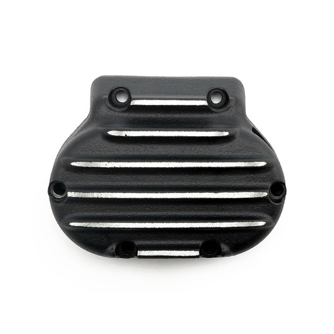 EMD transmission end cover, cable clutch. Black Cut — 87-06 Big Twin (Excl. FXR & 2006 Dyna) (NU)