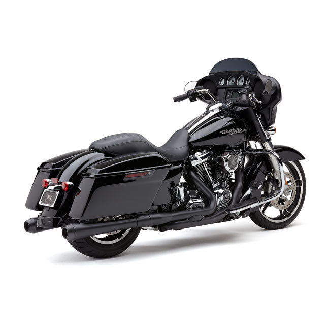 Cobra, El Diablo 4" slip-on mufflers. Black — 17-26 Touring (excl. Trikes). Requires disabling 2nd; down stream O2 sensor (s) of 20-up EU models