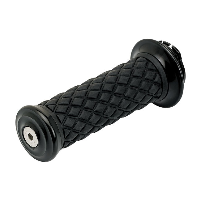 Biltwell, Alumicore grips. Black — 74-22 H-D with single or dual throttle cables (Excl. Street) (NU)