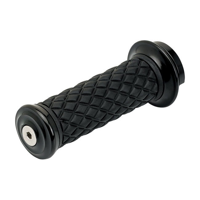 Biltwell, Alumicore grips. Black — 74-22 H-D with single or dual throttle cables (Excl. Street) (NU)