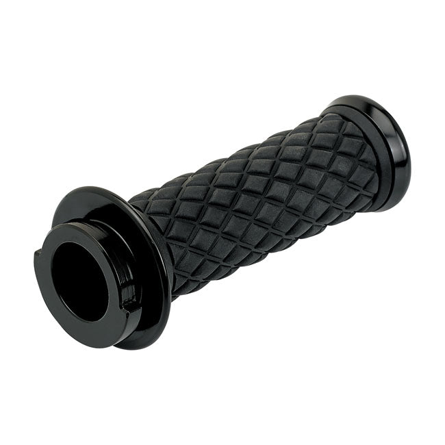 Biltwell, Alumicore grips. Black — 08-25 H-D with e-throttle (excl. 2025 Softail; 11-17 Softail CVO models; 23-25 FLHXSE; 24-25 FLHX; 2025 FLHXU; 24-25 FLTRX; 18-25 FLTRXSE; 24-25 FLTRXSTSE; 21-25 RA Pan America & RH Sportster/Nightster models)