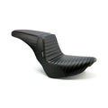 Le Pera, KickFlip solo seat. Pleated — Softail: 18-20 (NU) FXBB Street Bob 107; 2025 FXBB Street Bob 117; 20-24 (NU) FXBBS Street Bob 114; 20-24 (NU) FXST Softail Standard 107; 18-21 (NU) FLSL Slim