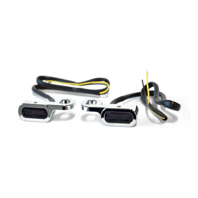 Fastline, below bar LED turn signal set. Chrome — Hydraulic clutch: 09-16 FLT/Touring; 16-17 FLSS; 09-17 V-Rod (NU)