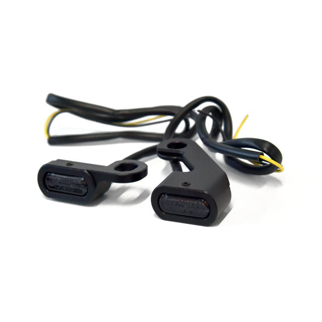 Fastline, below bar LED turn signal set. Black — Cable clutch: 09-16 FLT/Touring; 15-24 Softail (NU)