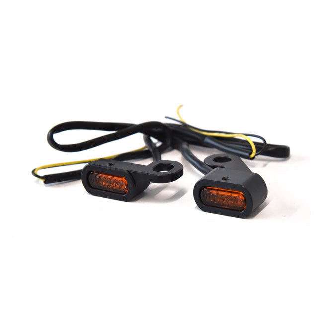 Fastline, below bar LED turn signal set. Black — 14-22 XL Sportster (NU)