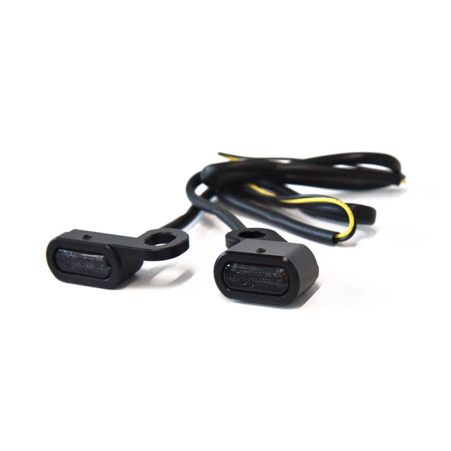 Fastline, below bar LED turn signal set. Black — 14-22 XL Sportster (NU)