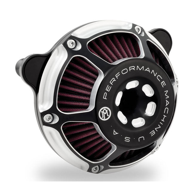 PM, ''Max HP'' air cleaner kit. Black CC — 18-24 (NU) Softail; 17-25 FLT/Touring (excl. 24-25 FLHX; 2025 FLHXU; 24-25 FLTRX; 23-25 FLHXSE; 23-25 FLTRXSE; 24-25 FLTRXSTSE); 17-25 Trikes