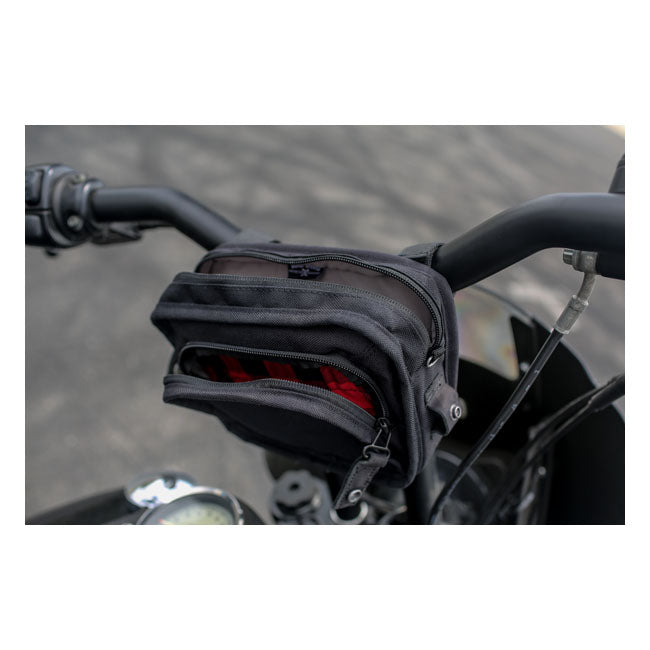 Burly Voyager handlebar bag, black Cordura