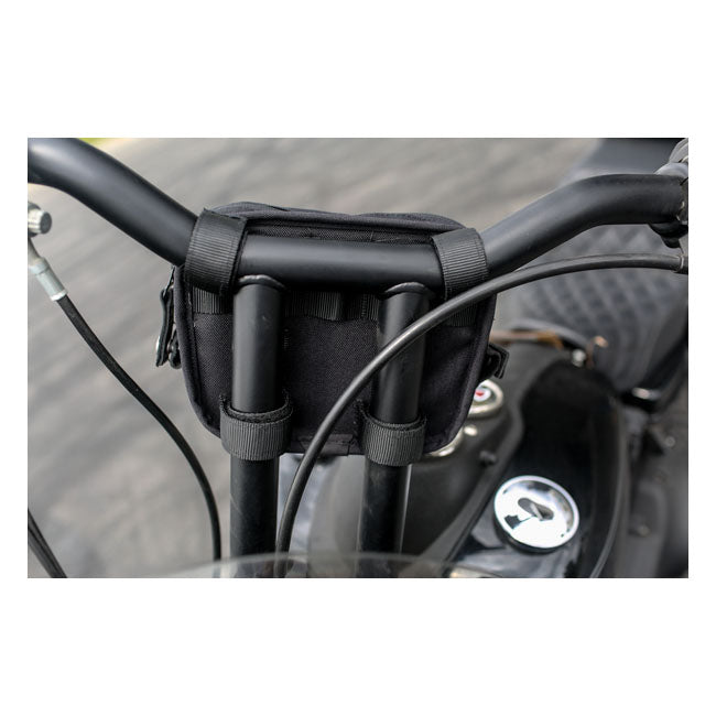 Burly Voyager handlebar bag, black Cordura