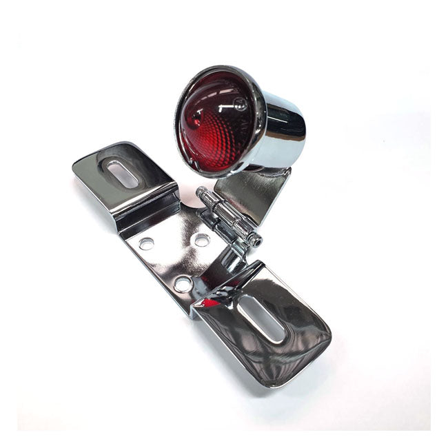 Old school LED taillight, type 6. Chrome. Red lens